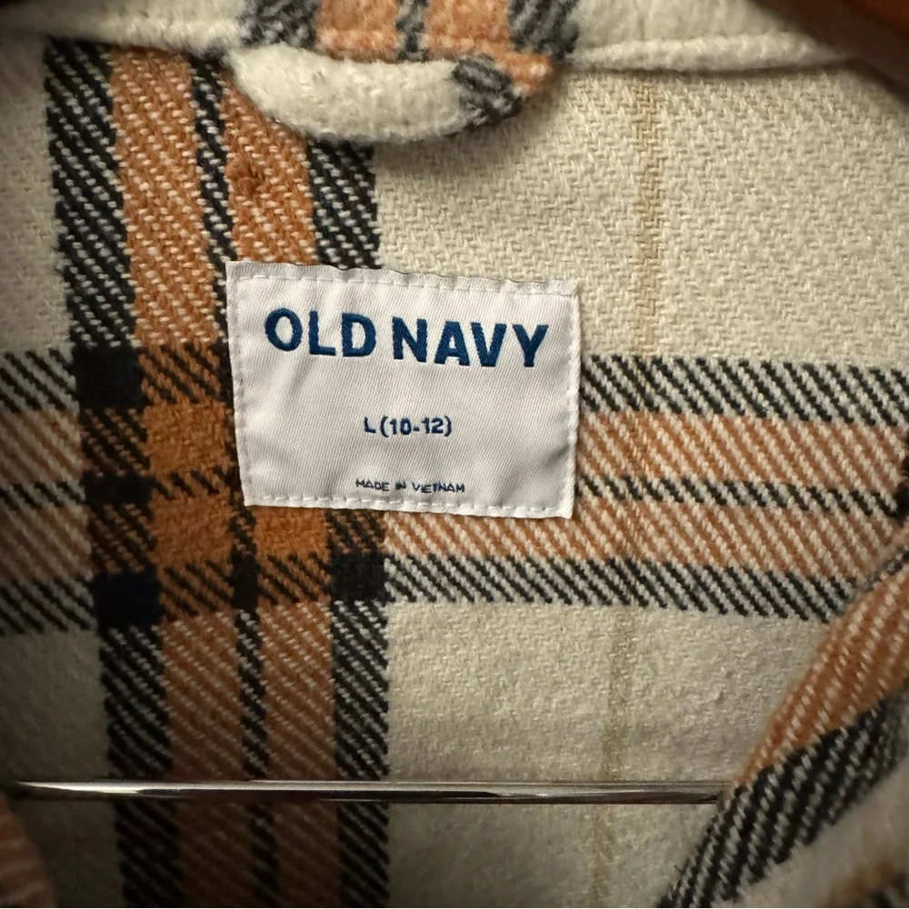Old Navy Girls Brown Plaid Jacket/Shacket Size Large